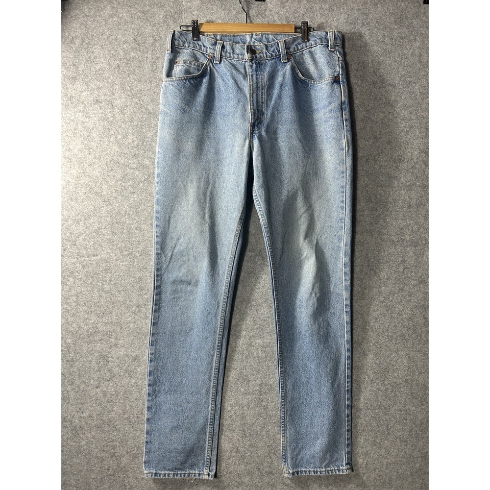 Vintage 90s Levi's 631 Orange Tab Jeans 38x32 Light Wash Straight Leg